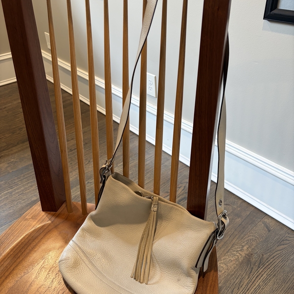 Coach Cream Leather Shoulder Hobo Bag
